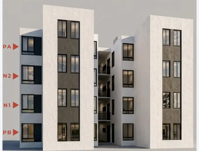 Edificio identificado por sus cuatro niveles